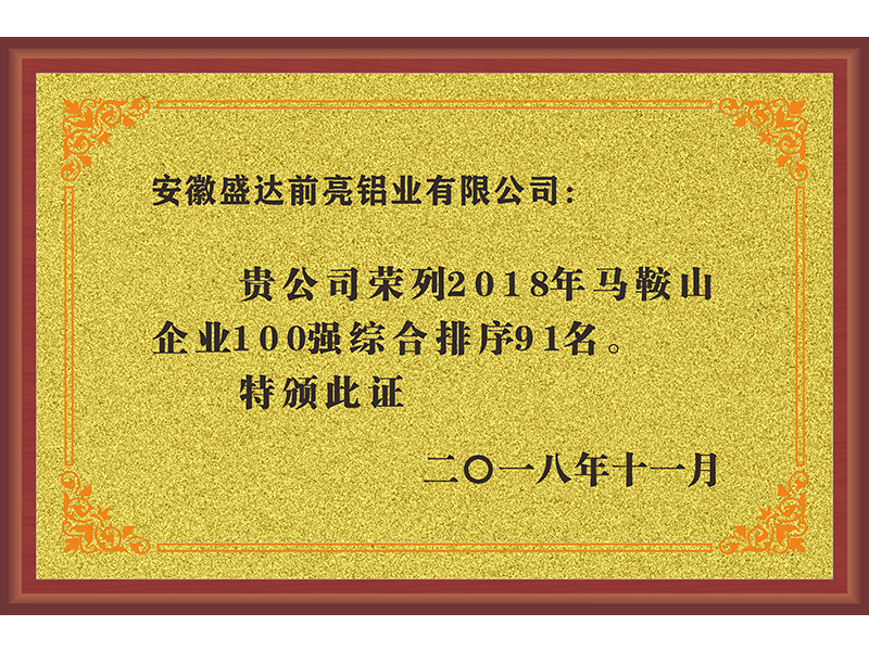 馬鞍山100強(qiáng)企業(yè)